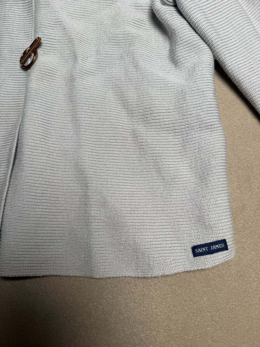 Saint James Ribbed Knit Toggle Jacket Grey - Picture 4 of 8